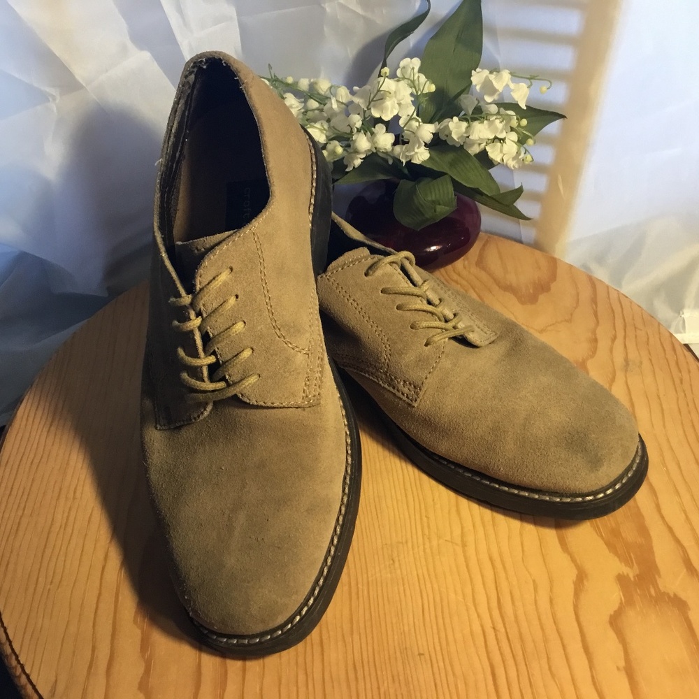 Croft & Barrow Men’s Regal Tan Suede Tie Oxford Shoes ~ Size 10M
